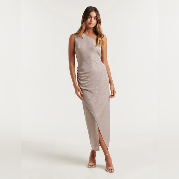 FOREVER NEW MELBOURNE Delaney Glitter One Shoulder Gown Size 10 NWT - Picture 1 of 12
